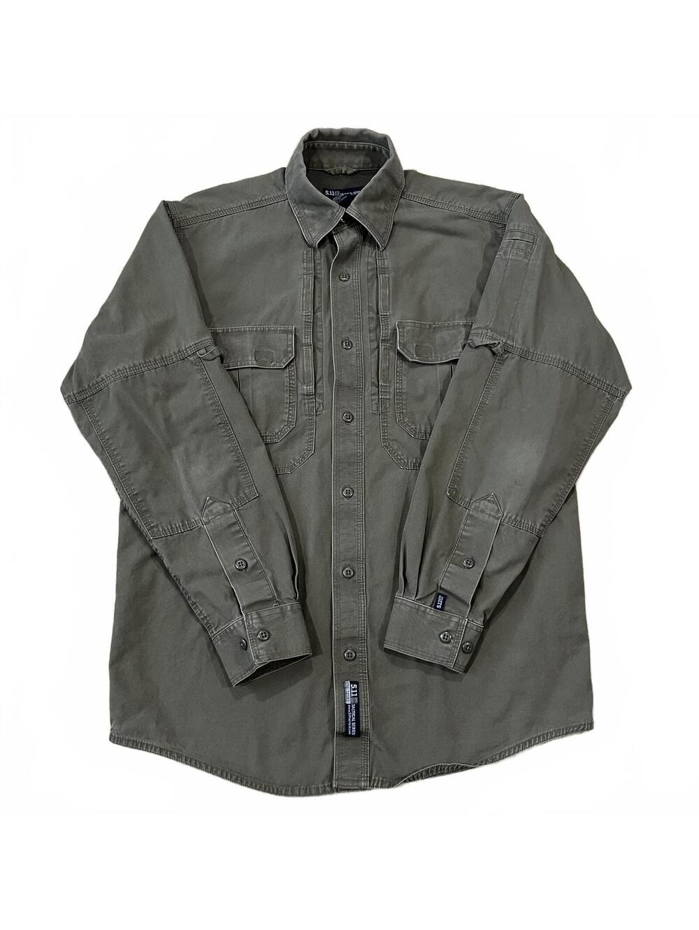 5.11 Tactical Mens Green Long Sleeve Button Up Utility Shirt Size Small